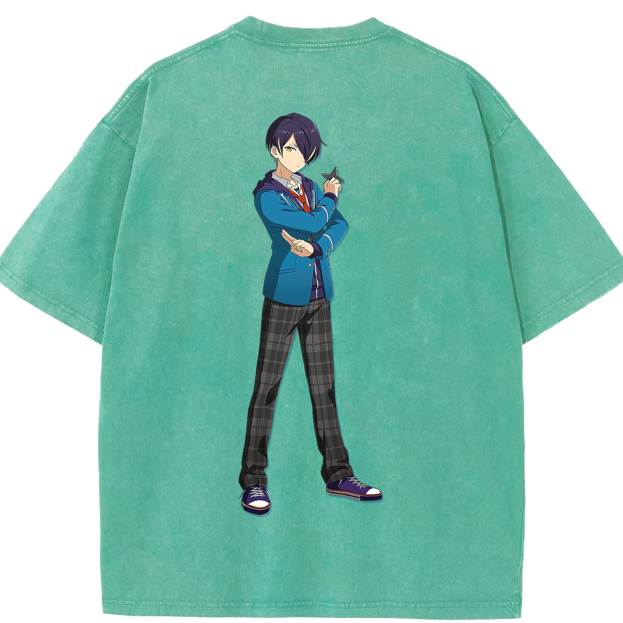 （画像用） あんさんぶるスターズ! Ensemble Stars 綿100% ヴィンテージ風 半袖Tシャツ（背面プリント）